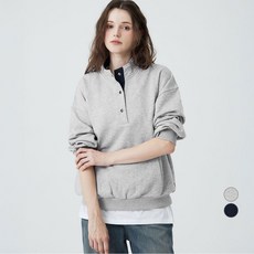 ELLEPARIS 여성용 배색 티핑 하이넥 스웻셔츠