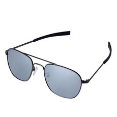 oaklans 時尚太陽鏡 A302, 灰框+銀鏡鏡片