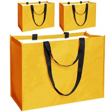 MARVELLA 霧面多用途防水帆布購物袋, 黃色, 3個