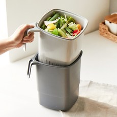 HANSSEM 密封性佳的廚餘桶 4L, 灰色, 1個