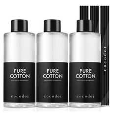 코코도르 디퓨저 리필액 200ml + 리드스틱 5P, 퓨어코튼, 3개