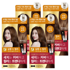 엘라스틴 살롱 드 컬러 염색제 세트, 자연갈색, 4개