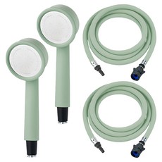 韓國產馬卡龍一觸式蓮蓬頭+蓮蓬頭軟管2m組, 2組, 薄荷綠