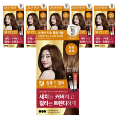 엘라스틴 살롱 드 컬러 앤 새치 염색 크림, 자연갈색, 6개