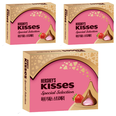 HERSHEY'S 好時 Kisses 夾餡牛奶巧克力 盒裝, 草莓慕斯口味, 180g, 3盒