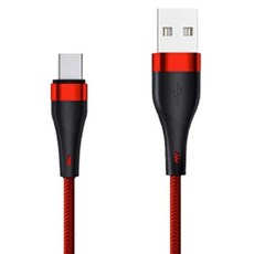 Lucky Charge A-Type to C-Type 方便攜帶 簡約小巧 100W 防彎折插頭 充電線, 紅色, 1個, 2m