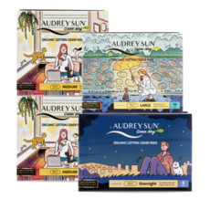 AUDREY SUN Greenway超吸水潔翼型衛生棉 M號 12入 2包+L號 10入+夜用型 6入, 1組