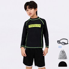 aquatica 男童防磨衣 + 海灘褲 + 彈性泳帽 + 一般泳鏡 + 塑膠袋 + 矽膠耳塞 AQA354P