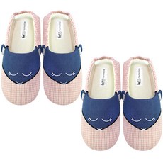 小鼠格紋室內拖鞋組, 粉色, 1組