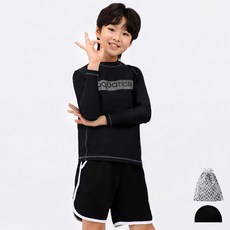 AQUATICA 童款衝浪長袖上衣+短褲+泳帽+收納袋組合 AQA353P