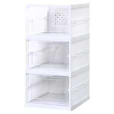 收納王妃 摺疊收納盒 3層 34.5 x 25.5 x 52.5cm, 白色, 1個