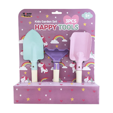 Happy Town 兒童花園移植鏟/鏟子/耙子沙灘遊戲組, 混和顏色, 265g, 1組