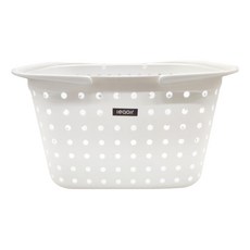 日本 JEJ ASTAGE 手提單層洗衣籃 白色 PP聚丙烯