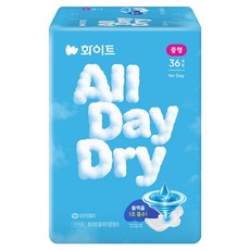유한킴벌리 화이트 올데이드라이 생리대 날개형, 중형, 36개입, 1개