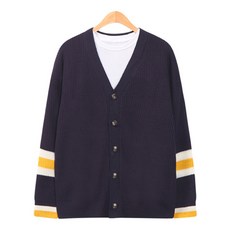 raymon 男款配色針織開襟衫