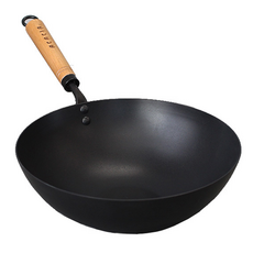ACACIA 木質單柄不沾平底炒鍋, 直徑28cm*高10.5cm*握柄21cm, 1入