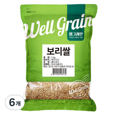 두보식품 웰그레인 캐나다산 보리쌀, 1kg, 6개