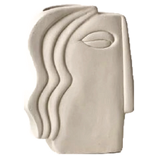 KUIBAO 快豹生活 Simple 簡約素胚花瓶 雙面人臉, 白色