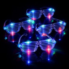 PARTYSHOW LED百葉窗造型眼鏡, 白色, 4入