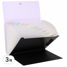코코로이 13포켓 아코디언 파일 클립보드 2in1 문서정리 파일홀더, 바이올렛, 3개