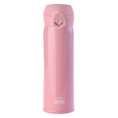 디유 비비드 스테인레스 원터치 2중 진공 보온 보냉병, 핑크, 500ml, 1개