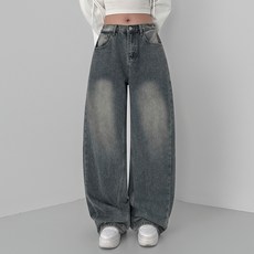 Yurait 女款 基本/長版 You-fit 第3彈 側邊摺疊 氣球版型 寬版牛仔褲 322233