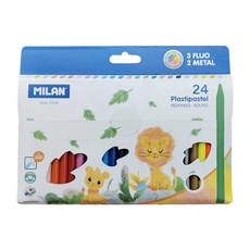 MILAN 無毒不沾手蠟筆, 24色, 1盒