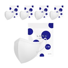 블루나 숨편한 새부리형 황사방역 마스크 대형 KF94, 5매입, 5개, 화이트