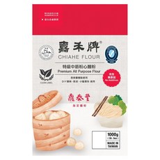 嘉禾牌 特級中筋粉心麵粉 1kg, 製作饅頭、包子、麵條等各式麵點, 1包