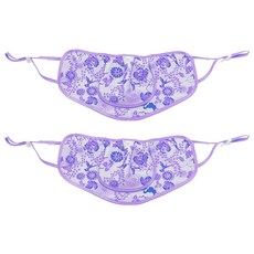 구리원사 2단 T3 꽃무늬 햇빛차단 마스크 24 x 12.5 cm, 1개입, 2개, 퍼플