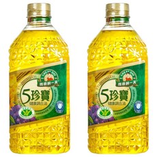 得意的一天 五珍寶健康調合油, 含不飽和脂肪酸，油質清爽，煎煮炒炸皆宜，料理好幫手，回流蓋設計，使用方便, 2L, 2瓶