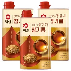 CJ BEKSUL 白雪 優質全芝麻油, 3個, 450ml