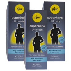 pjur 碧宜潤 superhero Ultimate Spray 超級英雄活力提升極致噴霧 小黑噴Pro Max, 20ml, 3瓶