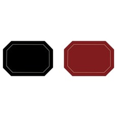 Badara 八角形 PVC 雙面餐墊, 黑色, 2個, 43 x 30 cm