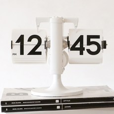 mooas 可調高度站立式翻頁桌鐘, 白色