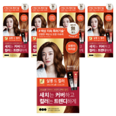 엘라스틴 살롱 드 컬러 앤 새치 염색 크림, 오렌지브라운, 5개