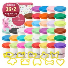 아띠래빗 창의력 쑥쑥 아트 클레이 도우 38p + 찍기틀 10종 세트, 혼합색상, 3.95kg, 1세트