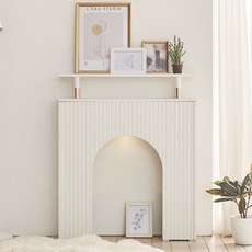 오스본가구 REVE 템바 LED 벽난로 수납 콘솔 800 방문설치, 화이트