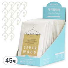 day feel day 雪松衣櫃香氛袋 + 問號掛勾, 18g, 45個, 雪松