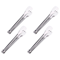 G100 食物夾 4入 大28.8 x 4.5cm 85g 食品級不鏽鋼, 不鏽鋼色, 1組