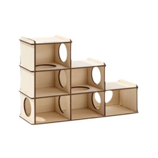 MewooFun 喵乎汪也 巧拼 Villa 鼠屋系列, 原木色, 1個