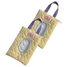 Jonifree 外出用大容量濕紙巾收納袋, 黃色, 2個