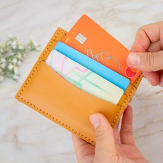 ARTJOY DIY皮革工藝卡夾製作套組, 蜂蜜芥末黃, 1套