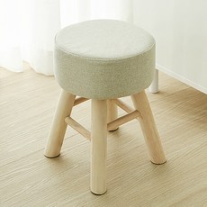 코멧 홈 모던한 원목 스툴, 베이지, 1개