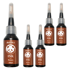 ACE 英士 丸筆補充液 墨水 10cc, 棕色, 5瓶