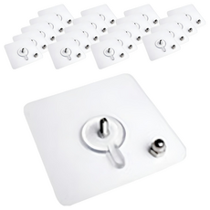 Living Home Detail 免鑽孔黏貼式螺絲魔力掛鉤 LHD-038, 透明, 20個