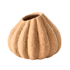 KUIBAO 快豹生活 侘寂粗陶花瓶 小 1個, 土黃色