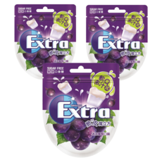Extra 益齒達 脆皮魔立方無糖口香糖，軟Q多汁感, 28.6g, 3包