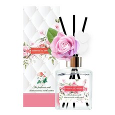 QiMart 精油玫瑰造型珪藻土擴香瓶, 法國進口香氛精油, 淨化空氣, 消除異味, 黑莓魅惑, 1件, 200ml