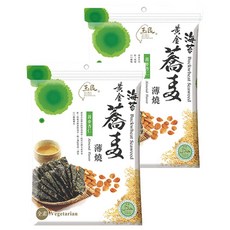 玉民 台灣黃金蕎麥海苔薄燒 杏仁口味 40g/包 全素, 40g, 2包